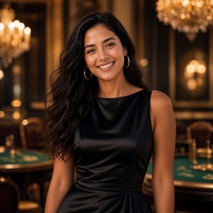 Skye, the face of Book with the Captain, smiling on a cruise ship deck