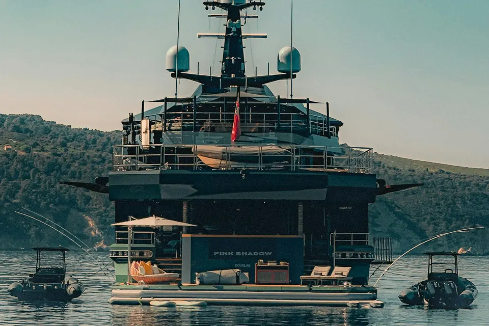 Luxury yacht at anchor
