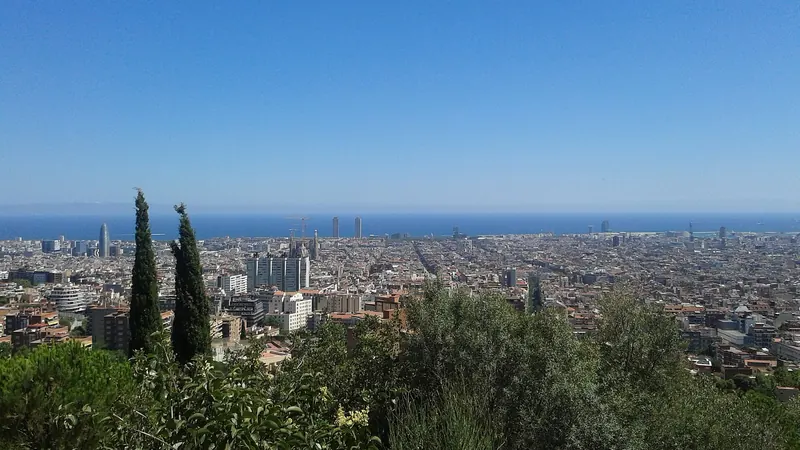 Barcelona and the Mediterranean seen from Park Güell